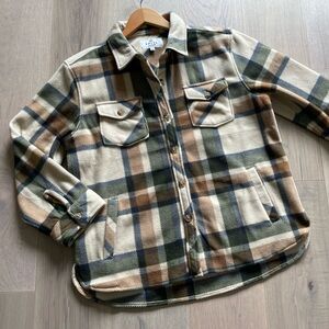 Polar Fleece Heartfelt Shacket in Natural by Split Coast